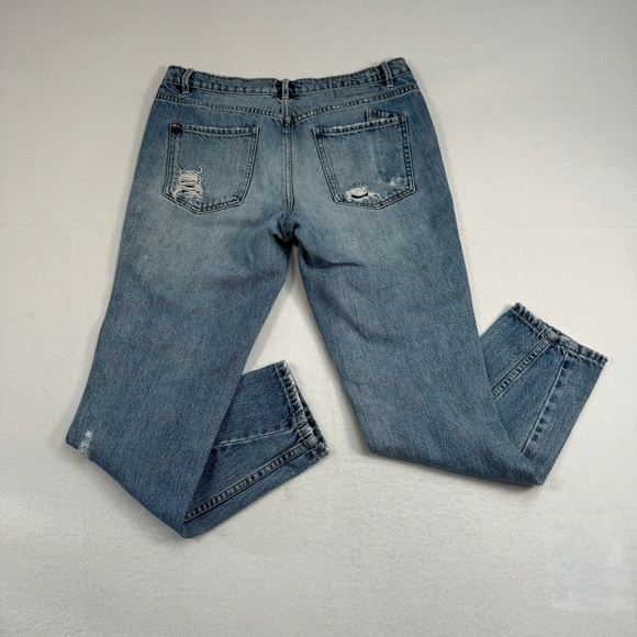 BDG Slim Boyfriend Jeans Womens Size 27 Mid Rise Medium Wash Distressed - Picture 3 of 15